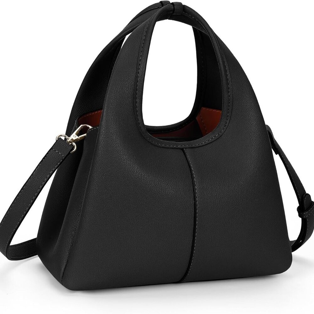 Crossbody Bag Top Handle Handbag for Women Trendy Purse Satchel Bags Pebble Leat